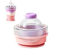 Générique Portable Folding Ice Ball Cup - Food Grade Silicone Leakproof Tumbler 301-400ML With Straw Lid Ice Mold Water Cup For Summer Travel Camping Gym And Outdoor Cold Drinks