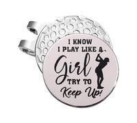 Générique Portable Golf Ball Marker with Hat Clip, Portable Golf Accessories, English Word Golf Hat Clip, Golf Marker for Ball Compact and Stylish Golf Accessories for Easy Ball Marking Course