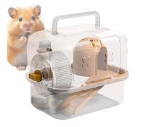 Générique Portable Hamster Travel Cage, Transparent Small Animal Carrier, Outdoor Hamster Carrying Case, Ventilated Design, Easy to Clean, Medium Size, Ideal for Hiking, Walking, Outdoors