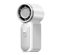 Générique Portable Handheld Fan, Personal Pocket Cooler, 1.4x1.7x3.51 inches, 100-Speed Wind Fan, Digital Display Design, Ideal for Concerts, Outdoor, Camping, Hiking, Travel, Black/White
