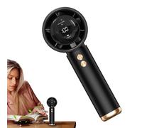 Générique Portable Handheld Fan, Rechargeable Portable Turbo Fan, Powerful Cordless Air Circulator, Battery Operated, Digital Display, Low Noise Makeup Travel, Working, 6.22x2.36x2.28 inches