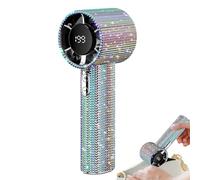 Générique Portable Handheld Fan, Rhinestone Air Circulator, Quiet Mini Fan with LED Display, Rechargeable Desk Cooler for Kids, School, Vacation, Camping, Beach Days, 6.69x3.15x2.36 inches