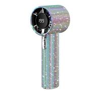 Générique Portable Handheld Fan, Rhinestone Mini Fan with LED Display, Quiet Rechargeable Air Circulator for Travel, School, Camping, Picnic, Beach, Vacation, Kids, Desk Use, Summer Cooling
