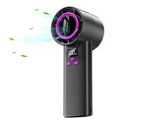 Générique Portable Handheld Turbo Fan, Digital Display Blower, Rechargeable Quiet Cooling Device, 100-Speed Control, for Travel Hiking Beach Bedroom or Camping Use, Long Lasting