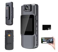 Générique Portable HD Action Camera, 4K/1080P Mini Wearable Action Camera, Night Vision Actions Cameras, 150°Wide Angle, 180°Lens Rotatable with Audio and Video Recording (1080P+64g)