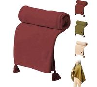 Générique Portable Heated Shawl, 2025 New USB Heated Shawl Blanket, Wearable Electric Heating Blanket with 3 Heating Settings, for Camping Home Office (Red)