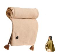 Générique Portable Heated Shawl, 2025 New USB Heated Shawl Blanket, Wearable Electric Heating Blanket, FastHeating, Warmth Cozy, for Home Or Travel, with 3 Heating Settings (Apricot)
