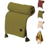 Générique Portable Heated Shawl, 2025 New USB Heated Shawl Blanket, Wearable Electric Heating Blanket with 3 Heating Settings, for Camping Home Office (Green)