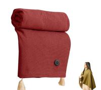 Générique Portable Heated Shawl, 2025 New USB Heated Shawl Blanket, Wearable Electric Heating Blanket, FastHeating, Warmth Cozy, for Home Or Travel, with 3 Heating Settings (Red)