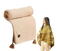 Générique Portable Heated Shawl, 2025 New USB Heated Shawl Blanket, Wearable Heating Shawls Wraps Electric Heating Blanket with 3 Temp Settings for Indoor Outdoor Warmth Cozy Electric Wrap (Apricot)