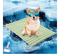 Générique Portable Ice Silk Dog Bed for Summer,Non-Slip Washable Pet Self Cooling Mat,Thickened Anti-Scratch Anti-Slip Pet Cool Blanket,Foldable Ice Silk Indoor Cats Cool Sleeping Mat