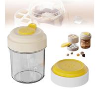 Générique Portable Iced Coffee Cup with Ice Tray, Reusable Ice Cup with Quick Release Lid, Cold Drink Tumbler for Coffee, Juice, Iced Beverages, One-Press Release for Office, Home (Yellow,1PC)