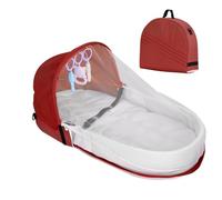 Générique Portable Kid Bed Lightweight Foldable Sleeping Crib with Sunshade | Portable Kid Bassinet 80x45x40cm For Travel Camping Car Floor Bedside Daycare Sofa Home Parents