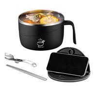 Générique Portable Meal Basin - Insulated Cup, Large Capacity Hot Pot, External Heat Shield, Integrated Utensil Slot, Oatmeal Gumbo Salad Container, Professional Grade Culinary Ware Silver