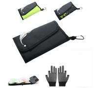 Générique Portable Multi-Layer Fishing Bait Organizer,Waterproof Soft Lure Storage Bag for Hooks,Sinkers & Rigs (Black)