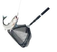 Générique Portable Non-Slip Fishing Net with Telescoping Handle, Landing Net for Bass, Trout, Catfish, Saltwater and Freshwater Fishing, Perfect for Shores, Pier, River, Stream, Or Pond