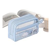 Générique Portable Pencil Case, Large Capacity Transparent Pen Bag, Cute Aesthetic School Supplies, Stationery Organizer for Teen Girls, Woven Fabric, Storage Case Pens and Pencils