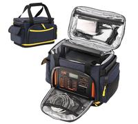Générique Portable Power Station Bag, Zipper Charging Cable Bag, 10.43x6.5x8.66in Oxford Cloth Carrying Pouch, Multiple Pockets Organizer, Compact Travel Case for Hiking Camping and Trips