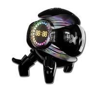 Générique Portable Robot Bluetooth Speaker,6W True Wireless Speaker,with Alarm Clock RGB Lights,Deep Bass Loud Stereo Sound,Bluetooth 5.1 TWS Pairing Support TF Card AUX Input FM Radio (Black)