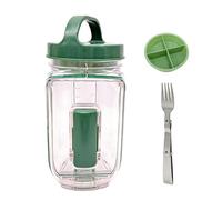Générique Portable Salad Cup To-Go - 1000ml Meal Prep Jar | Leak-Proof Lunch Container With Built-in Dressing Cup & Spork, Ideal For Office Gym Picnic & Travel, Healthy Lunch Shaker For Men & Women
