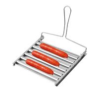 Générique Portable Sausage Roaster, Hot Dog Stand, Rotating Grill Roller, Stainless BBQ Rack, Picnic Food Basket, Family Cookout Accessory, Outdoor Grilling Tool for Backyard and Travel