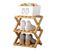 Générique Portable Shoe Holder - Adjustable Rack for Home Use | Wood Material with Folding 3-Tier Structure, Lightweight Organizer for Men Women Students, Office, Study, Apartment, Entryway Closet