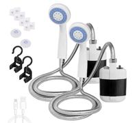 Générique Portable Shower Head for Camping,Outdoor Shower Pump and Sprayer,Rechargeable Water Pump Shower with Showers Head & Hose,for Hiking Pet Cleaning, Car Washing, Plant Watering, Etc (2 pcs)