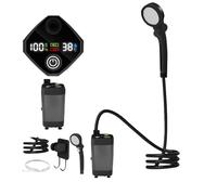 Générique Portable Shower - Rechargeable Travel with LED Display for Camping, Garden, Beach, Pet Bath, RV, Car Washing, 3 Adjustable Spray Modes, Waterproof Pump, Lightweight, Easy Storage