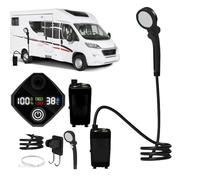 Générique Portable Shower - Rechargeable Travel with LED Display for Camping, Garden, Beach, Pet Bath, RV, Car Washing, 3 Adjustable Spray Modes, Waterproof Pump, Lightweight, Easy Storage