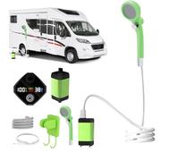 Générique Portable Shower - Rechargeable Travel with LED Display for Camping, Garden, Beach, Pet Bath, RV, Car Washing, 3 Adjustable Spray Modes, Waterproof Pump, Lightweight, Easy Storage