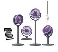 Générique Portable Silent Standing Fan, Solar Powered Fan and USB Rechargeable Battery, Height Adjustable and Foldable Table Fans, Portable Floor Fans for Office, Home, Camping