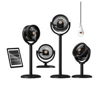 Générique Portable Silent Standing Fan, Solar Powered Fan and USB Rechargeable Battery, Height Adjustable and Foldable Table Fans, Portable Floor Fans for Office, Home, Camping