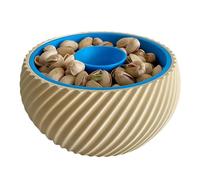 Générique Portable Snack Bowl, Double Layer Container, 8 Inches Nut Serving Dish with Divider, Abs with, Kitchen Table Counter Organizer for Party Home Dining Room Picnic Outdoor