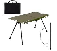 Générique Portable Table Camping, Folding Picnic Cooking Desk, Height Adjustable Outdoor Dining Table, Lightweight Aluminum Frame for Easy Carrying, Compact for Beach Garden BBQ Travel