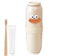 Générique Portable Toothpaste and Toothbrush Container, Space-Saving Travel Mouthwash Cup with 4 Toothbrush Cups, Multipurpose Bathroom Storage, 8.78x2.83 inches, Creamy, Gray, Green