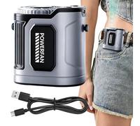 Générique Portable Waist Fan - Hands Free Cooling Device For Outdoor Work | ABS Housing With Rechargeable Battery, Clip On Air Circulation Cooler For Camping Hiking Construction Travel Comfort