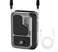 Générique Portable Waist Fan, Under Shirt Cooling Fan, Adjustable 3-Speed Digital Display Air Cooler, Lightweight USB Rechargeable Personal, Hot Weather Appliance For Camping Hiking Fishing Beach Gym