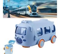 Générique Portable Water Cup In Bus Shape, 360° Leak-Proof Portable Water Bottle With Straw And Strap, 17oz/ 500ml Leak-Proof Drinking Bottle, Train Design, Best Gifts For Children (Blue)