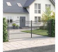 Générique Portail de clôture avec Pointe Gris 404 x 150 cm Acier,Quincaillerie,Clôtures & barrières,Portillons-42009050