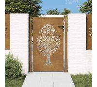 Générique Portail de Jardin 105x130 cm Acier corten Conception de l'arbre,Quincaillerie, Clôtures & barrières, Portillons, Brun (Poids 20.1KG)