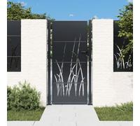 Générique Portail de Jardin Anthracite 105x180cm Acier Conception d'herbe,Quincaillerie,Clôtures & barrières,Portillons,Anthracite,27.4 KG,153170