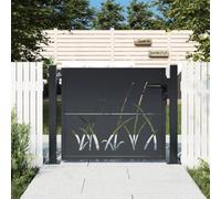 Générique Portail de Jardin Anthracite 105x80 cm Acier Conception d'herbe, Quincaillerie, Clôtures & barrières, Portillons, Anthracite, (Poids 13.05KG)