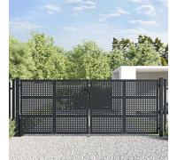 Générique Portail de Jardin Anthracite 400x150 cm Acier,Quincaillerie,Clôtures & barrières,Portillons,Anthracite,87.25 KG,154574