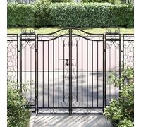 Générique Portail de Jardin Noir 121x8x120 cm Fer forgé Quincaillerie Clôtures & barrières Portillons (Poids 9.1KG)