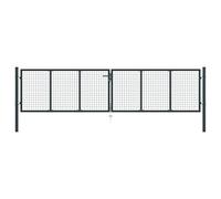 Générique Portail en Maille de Jardin Acier galvanisé 400 x 125 cm Gris,Quincaillerie,Clôtures & barrières,Portillons,Anthracite,32.4 KG,145776
