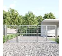 Générique Portal de Jardin Maille argenté 400x175 cm Acier galvanisé,Clôtures & barrières,Portillons-154555