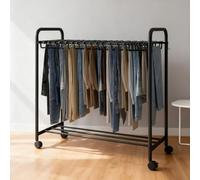 Générique Portant à Pantalons Amovible et Coulissant, Rangement de Placard Extensible et Peu encombrant, Tringle à cintres télescopique à roulettes, présentoir Multifonctionnel avec cintres réglables