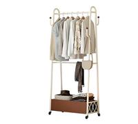 Générique Portant À Vêtements À 2 Barres sur Roulettes, Organiseur de Vêtements Robuste avec Panier de Rangement pour Suspendre Les Vêtements(120X36X180CM)