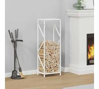 Générique Portant de Bois Chauffage Blanc 34x25x100 cm,Sacs & paniers à bûches,5.15KG-864324