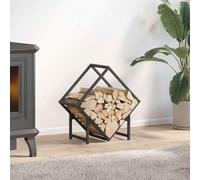 Générique Portant de Bois Chauffage Noir 50x25x50 cm,Sacs & paniers à bûches,2.15KG-864275